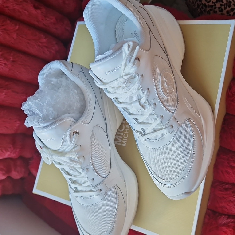 Michael Kors Zuma Trainer Leather - Optic White - Picture 12 of 12